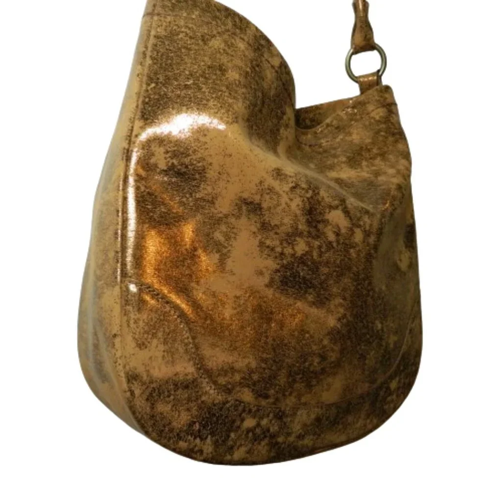 Frye $396 Melissa Metallic Leather Hobo Bag NWOT! - Picture 3 of 5